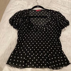 Vintage sheer polka dot blouse